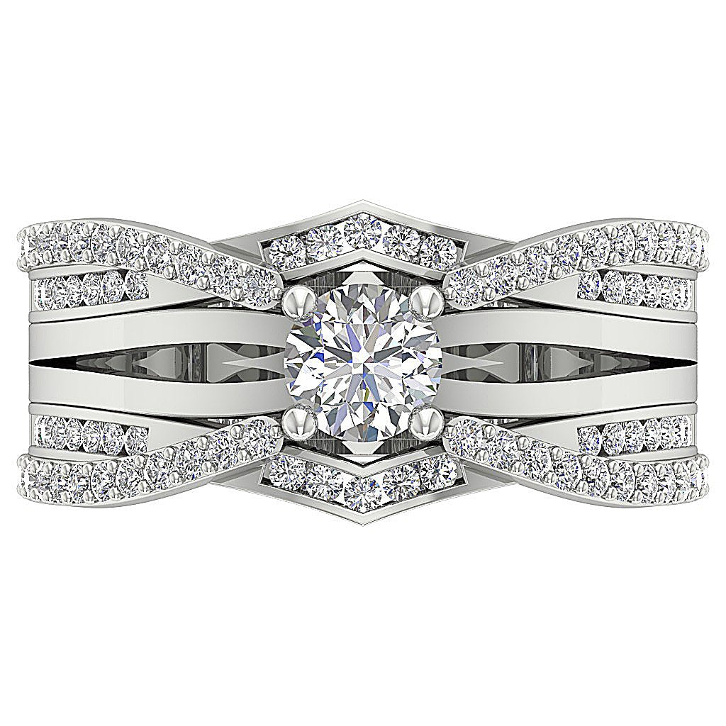 Genuine Diamond Bridal Solitaire Wedding Ring Prong Channel Set I1 G 1.30 Ct 14k Solid Gold