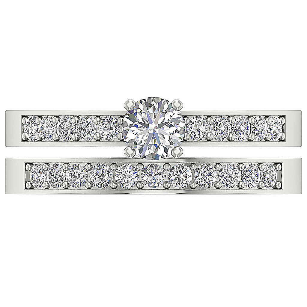 TopViewGenuineDiamondBridalRingPaveSet