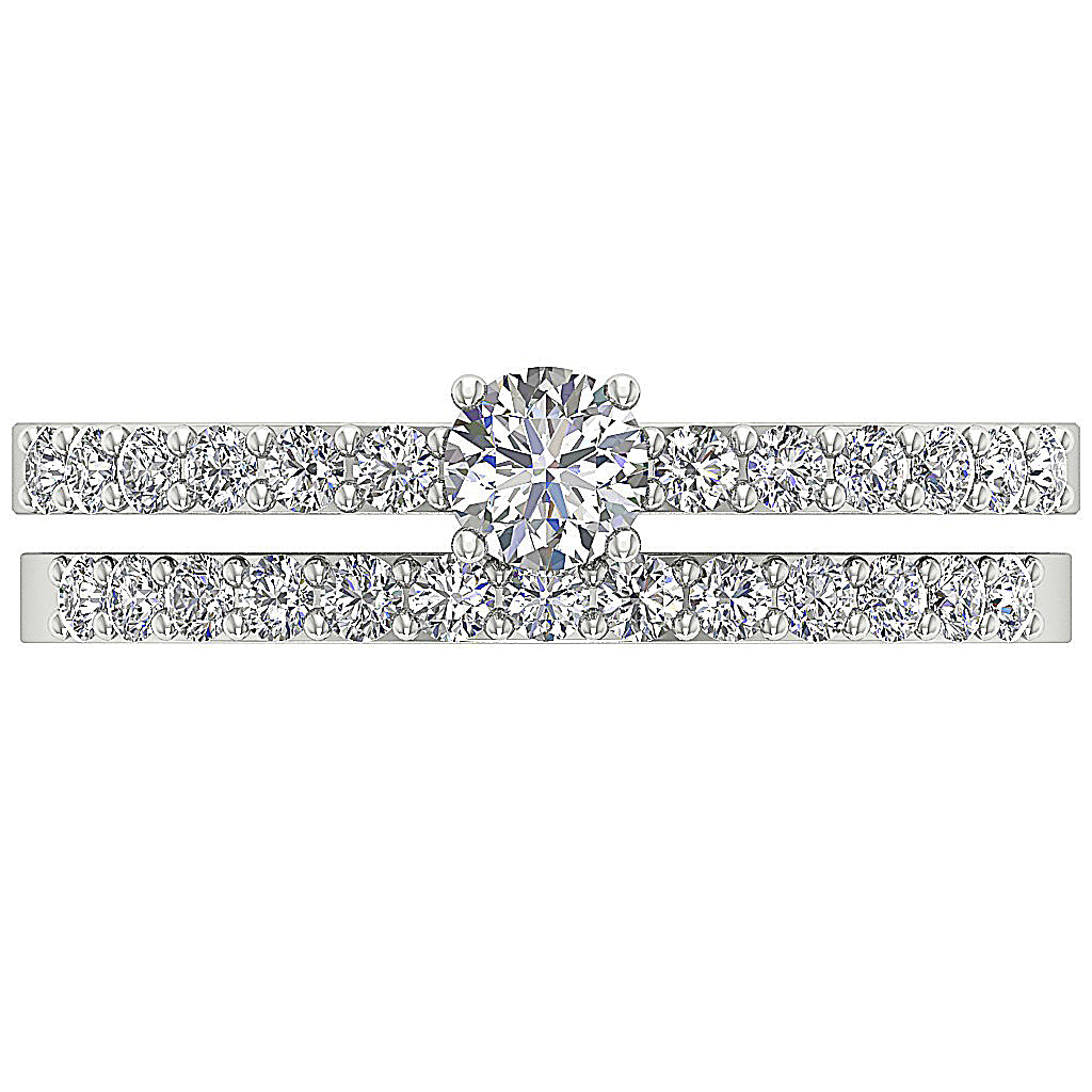 TopViewRoundDiamondBridalRingSet