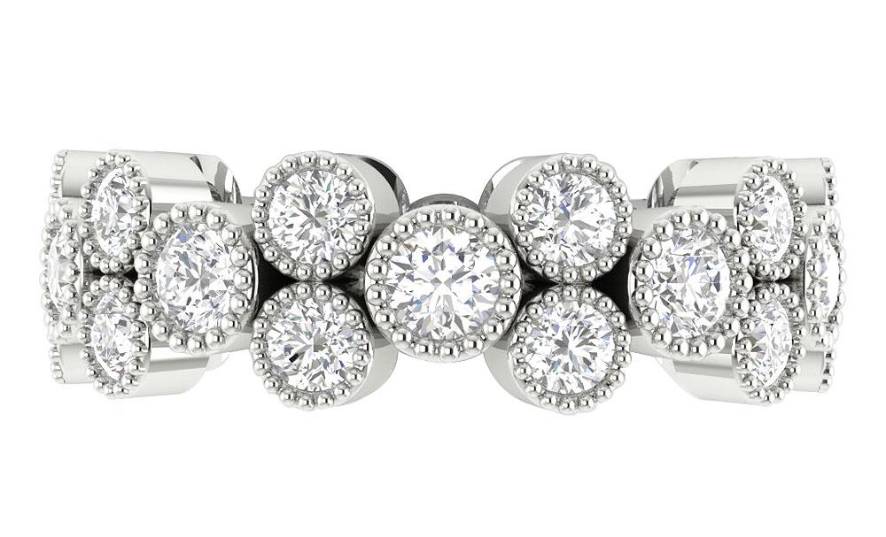 14k Rose Gold I1 G 2.75 Ct Round Diamond Eternity Anniversary Ring Bezel Set 7.15 MM