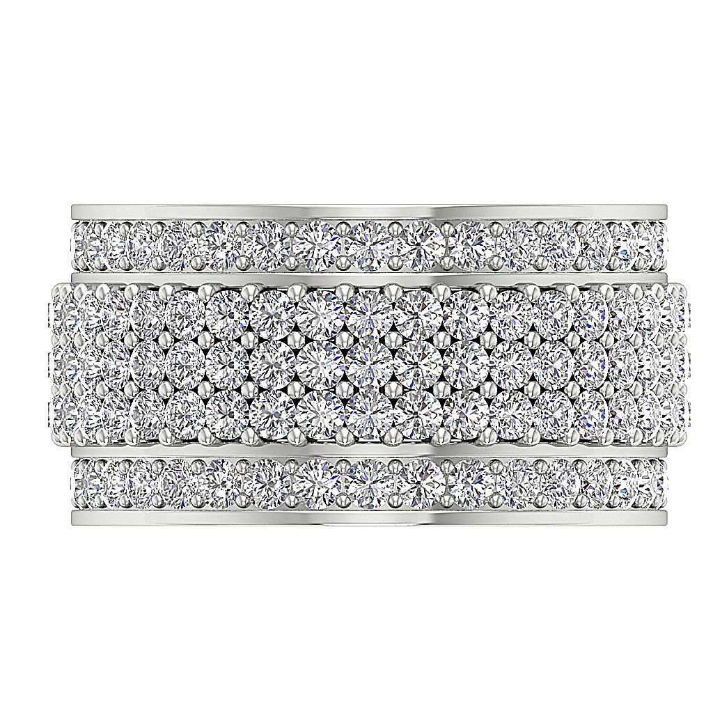 Genuine Diamond I1 G 5.50 Ct 14k White Gold Vintage Eternity Wedding Ring Prong Bezel Set