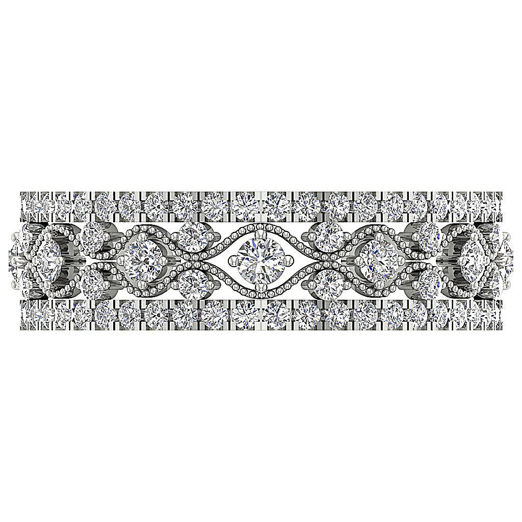 Eternity Engagement Ring Natural Diamond 14k Solid Gold I1 G 1.75 Ct Prong Set 6.35 MM