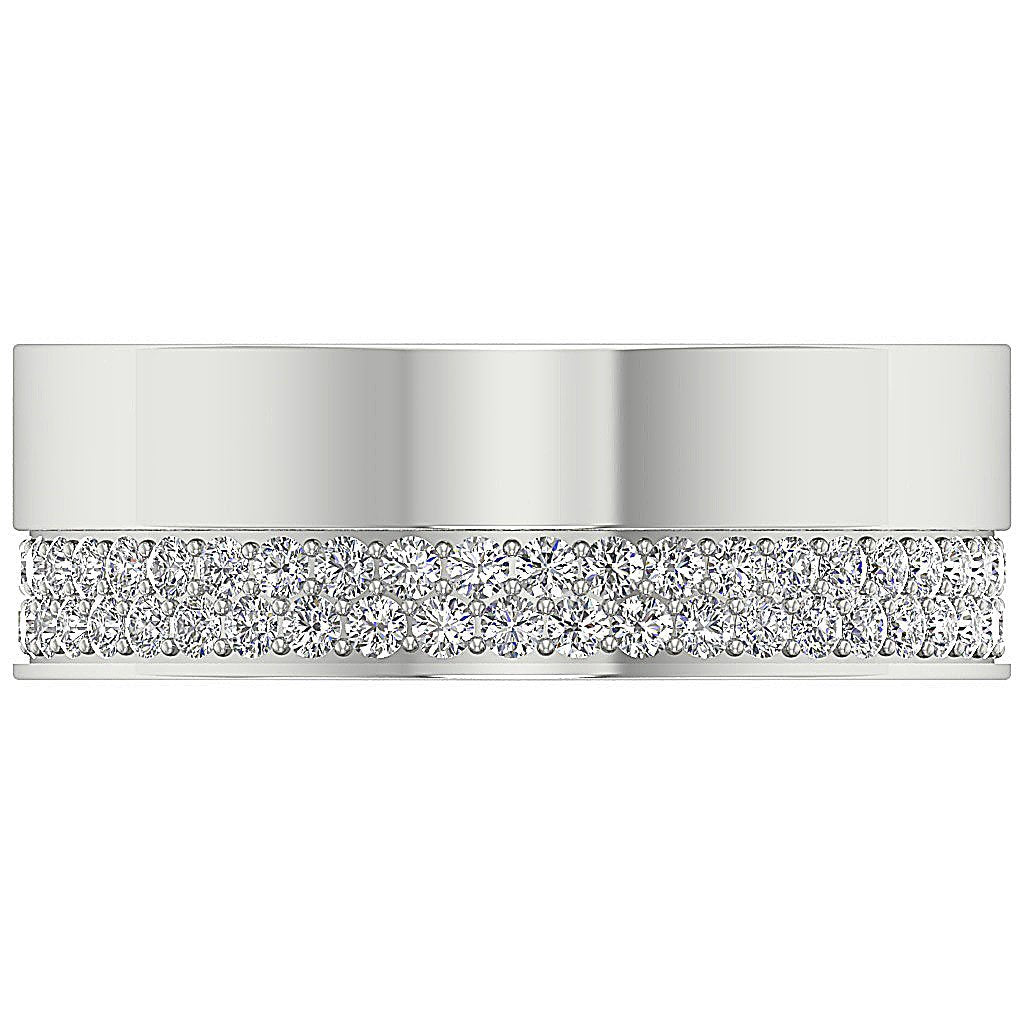 Vintage Eternity Anniversary Ring Round Diamond I1 G 2.25 Ct 14k Solid Gold Prong Set