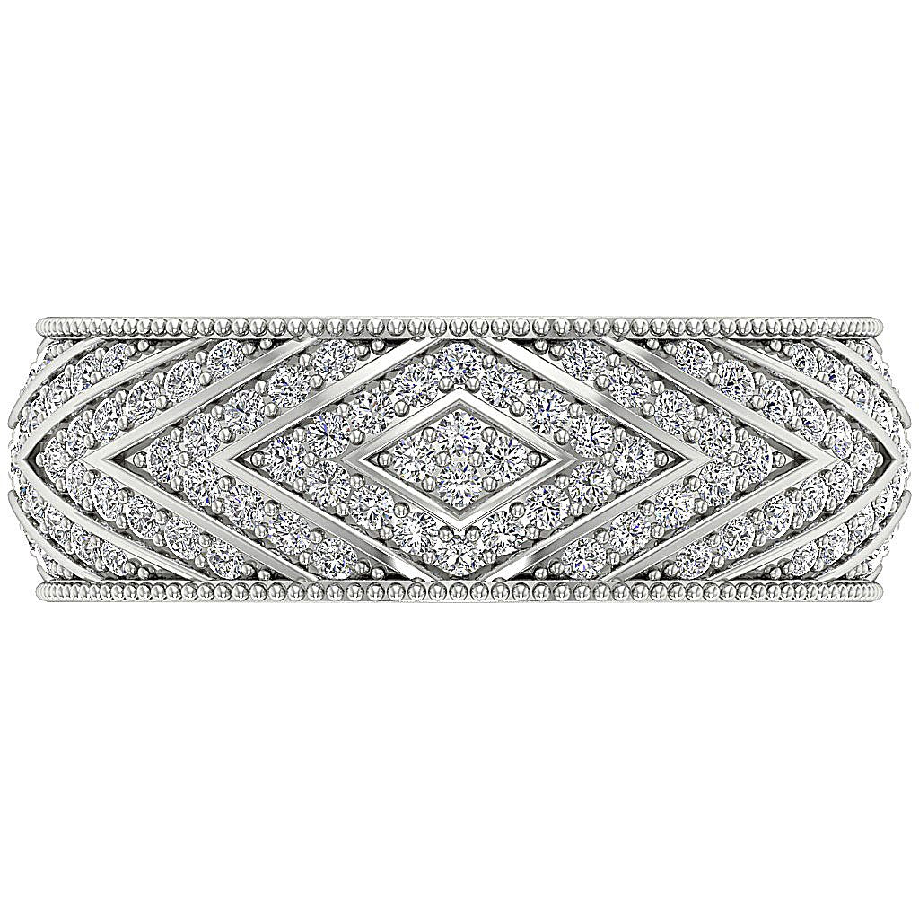 I1 G 1.65 Ct Round Diamond 14k White Gold Vintage Eternity Anniversary Ring Prong Set