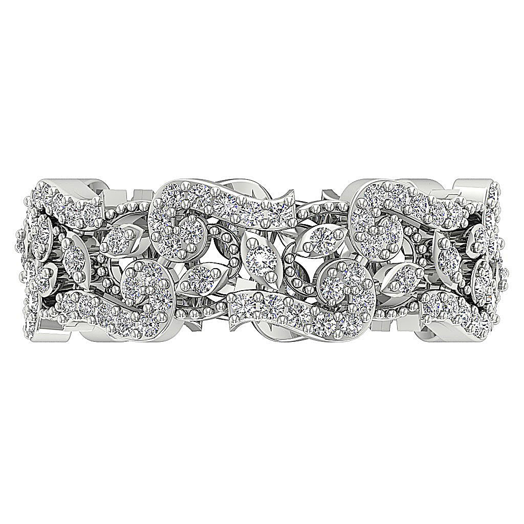 SI1 G 1.00 Ct Vintage Engagement Eternity Ring 14k Solid Gold Round Diamond