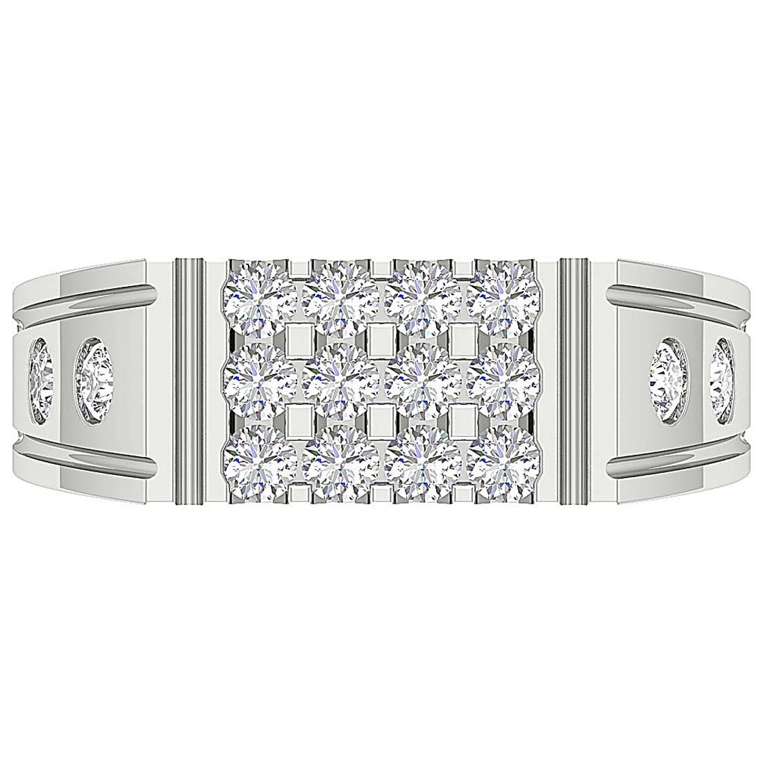 SI1/I1 G 0.90 Ct Genuine Diamond 14k Solid Gold Designer Mens Wedding Ring