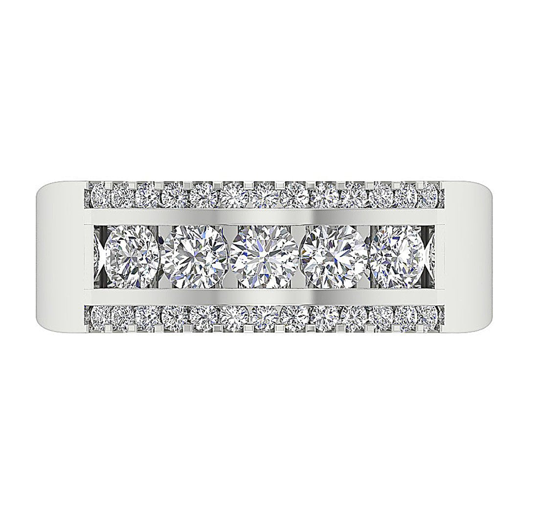 14k Solid Gold Round Diamond SI1/I1 G 1.75 Ct Unique Mens Wedding Ring