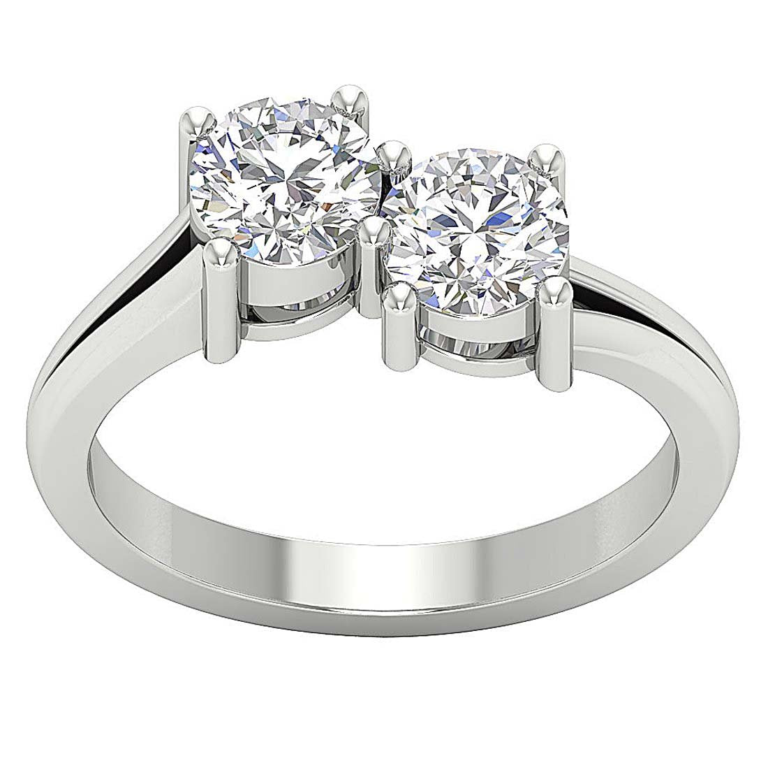 Forever Us Two Stone Solitaire Wedding Ring I1 G 1.60 Ct Genuine Diamond Prong Set 14k Solid Gold