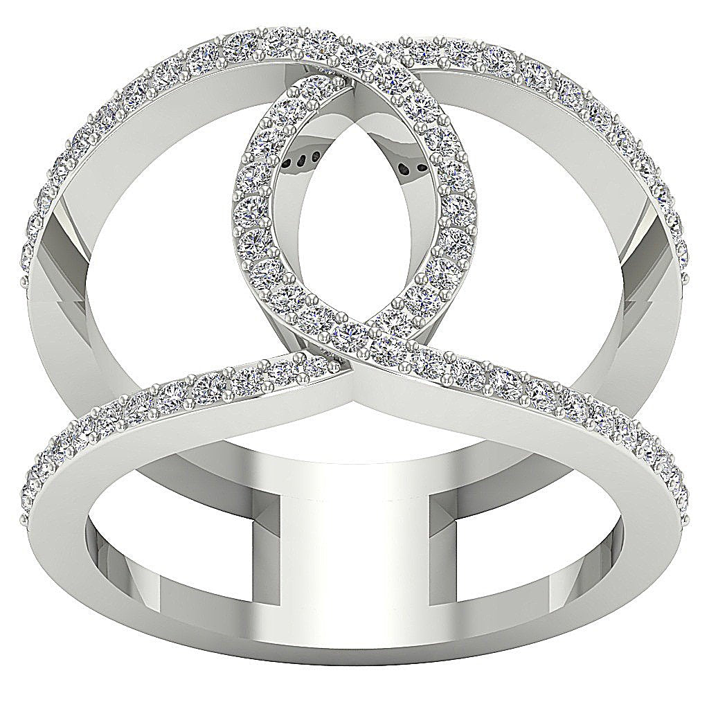 Natural Diamond Designer Engagement Ring SI1 G 0.750 Ct 14K Rose Gold Prong Set 15.45 MM