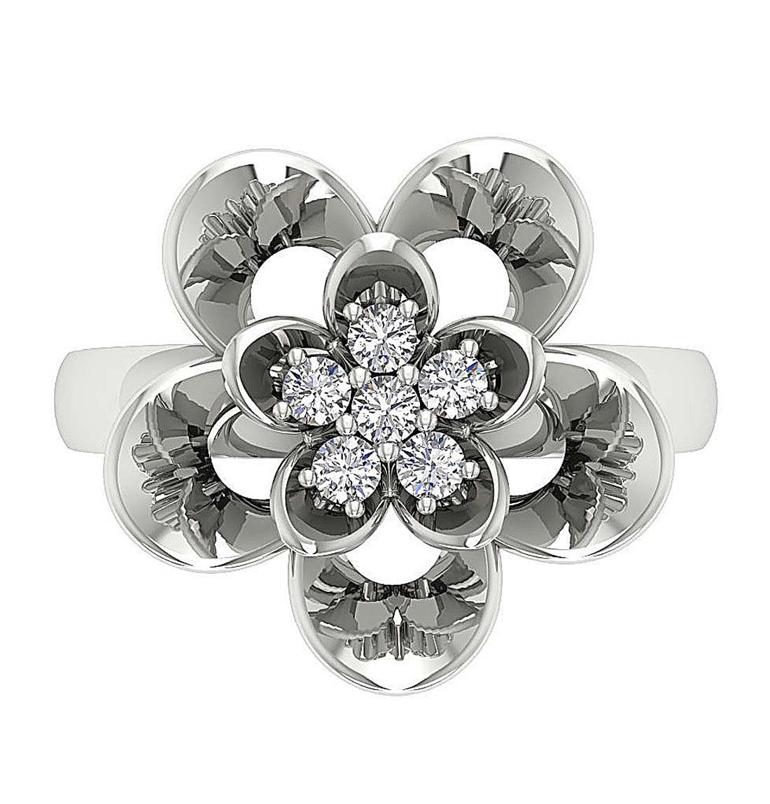 14k Solid Gold SI1 G 0.35 Ct Natural Diamond Designer Right Hand Engagement Ring Prong Set