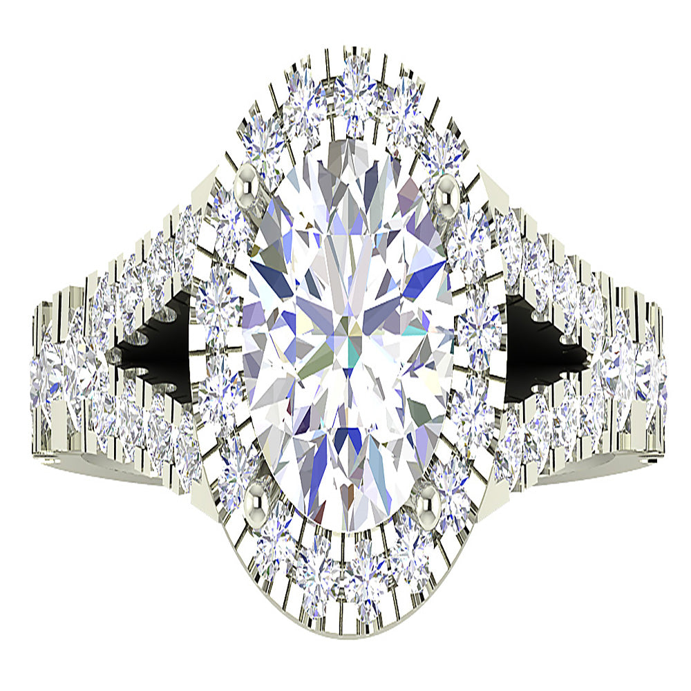 Split Shank Solitaire Halo Engagement Anniversary Ring I1 G 2.30 Ct Natural Diamond 14K White Yellow Rose Gold