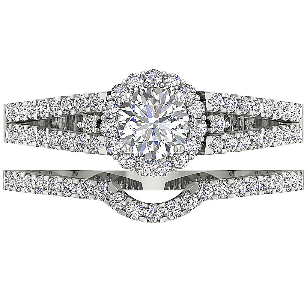TopViewNaturalDiamondBridalEngagementRingSet