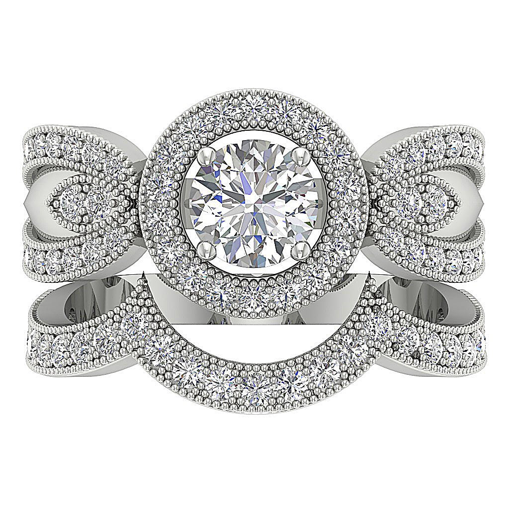 TopViewGenuineDiamondBridalRingSet