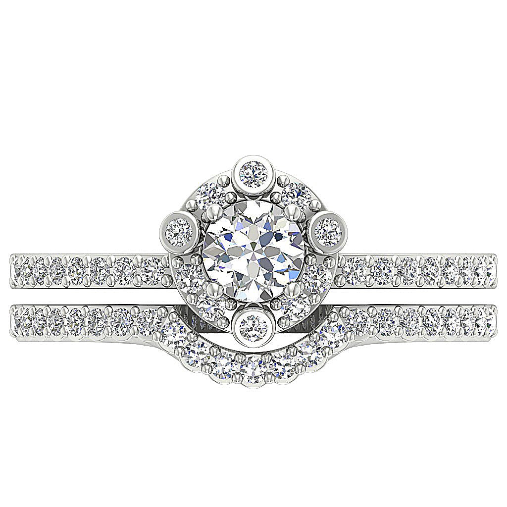 Designer Bridal Ring Round Diamond I1 G 0.80 Carat 14K Solid Gold 9.40 MM