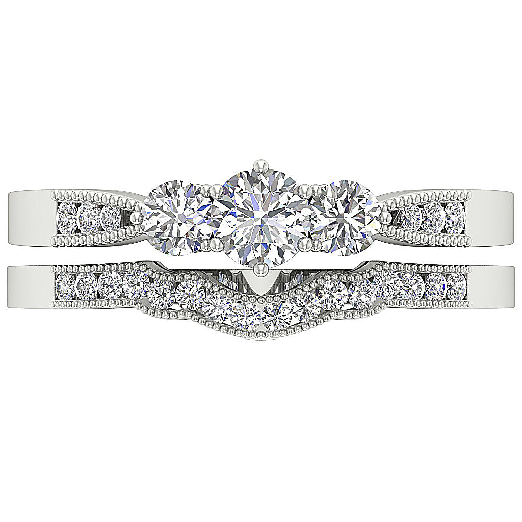 TopViewGenuineDiamondBridalRingSet