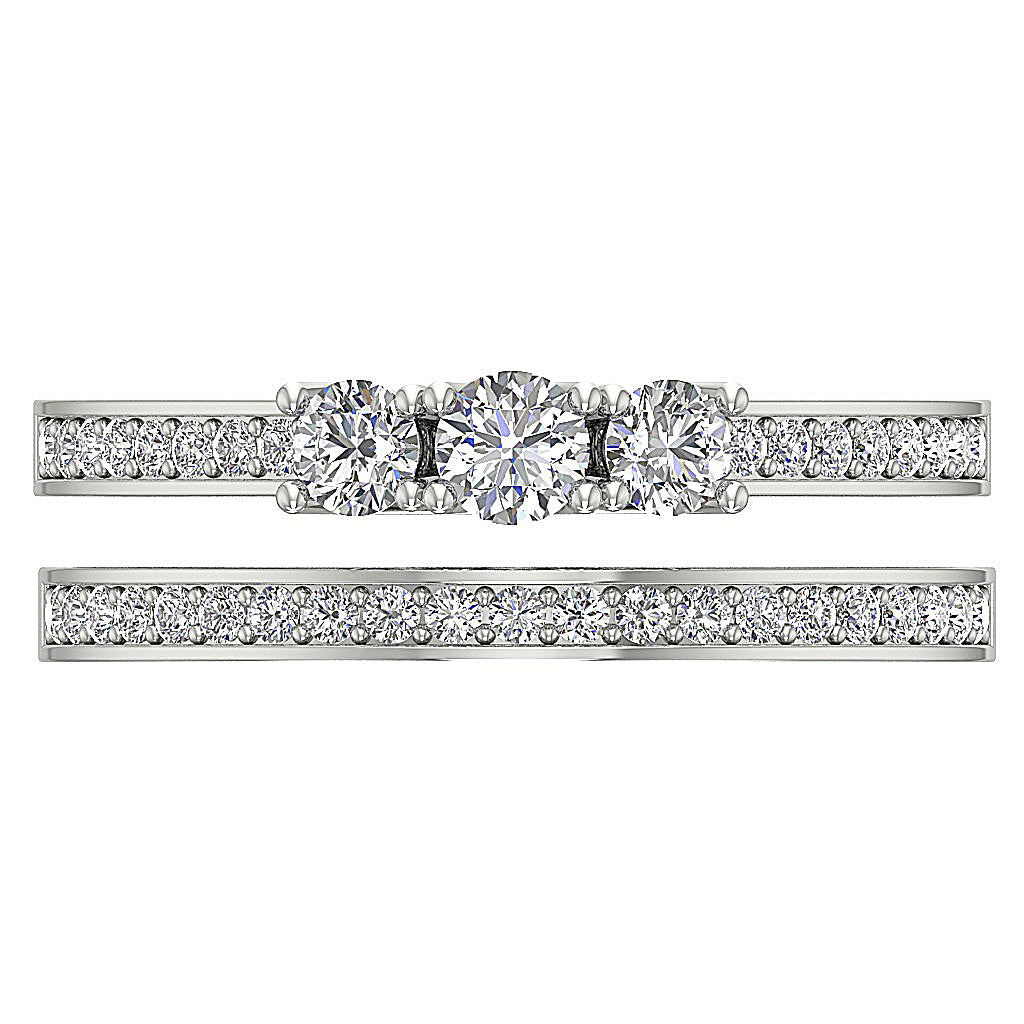 TopViewGenuineDiamondBridalRingSet