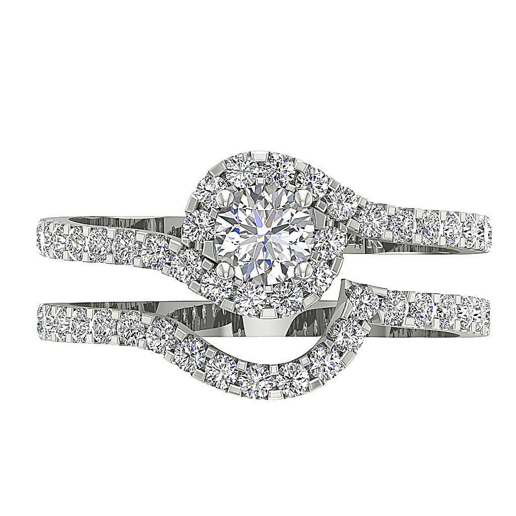 TopViewGenuineDiamondBridalRingSet