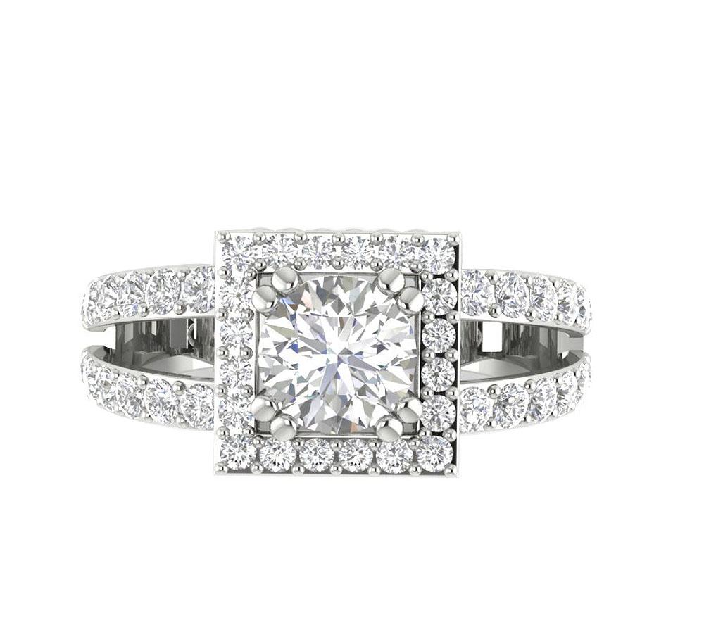 Round Diamond 14k Solid Gold Solitaire Designer Engagement Ring I1 G 2.25 Ct