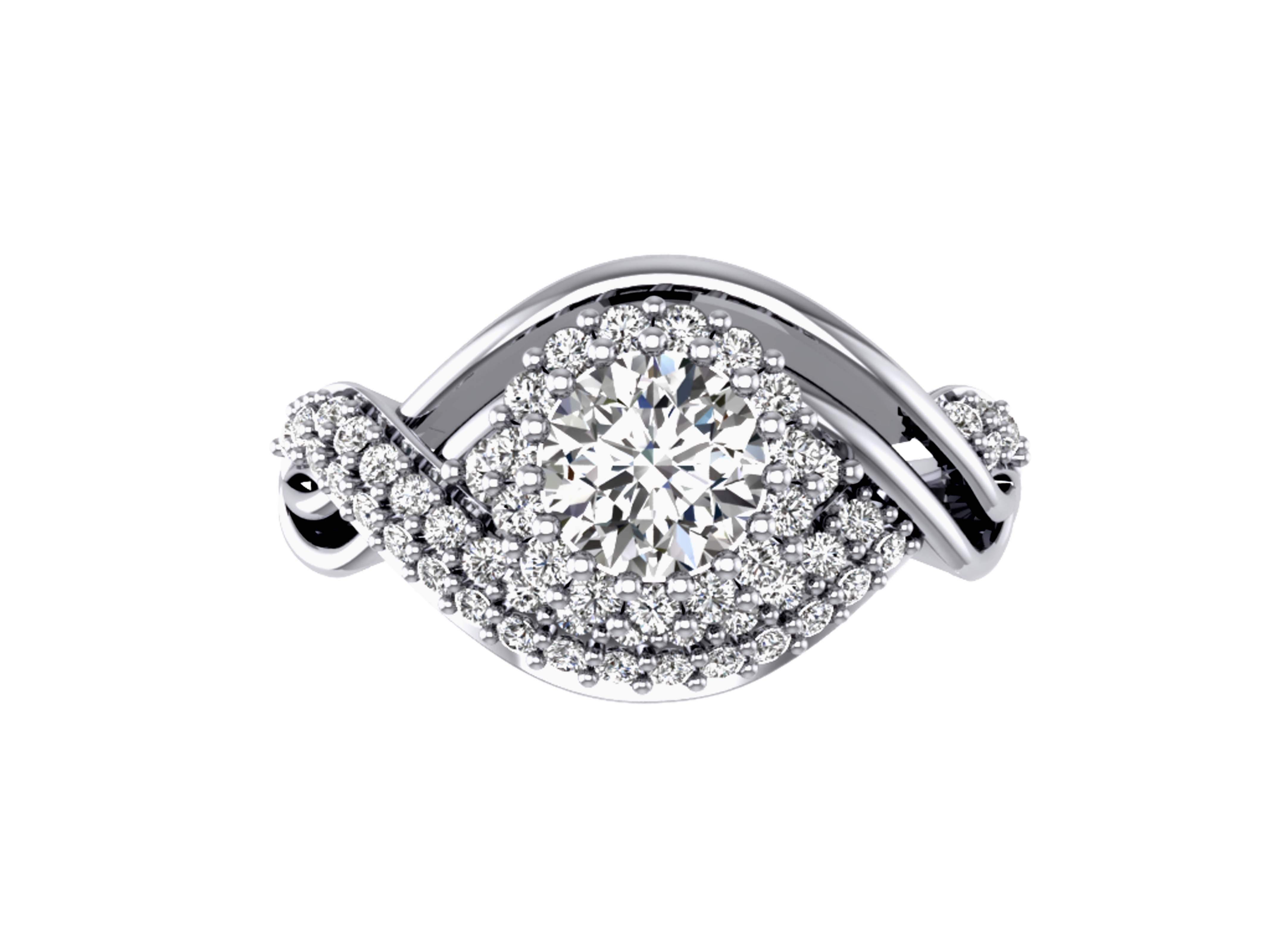 Genuine Diamond 14k Solid Gold Designer Anniversary Ring SI1 G 1.15 Carat