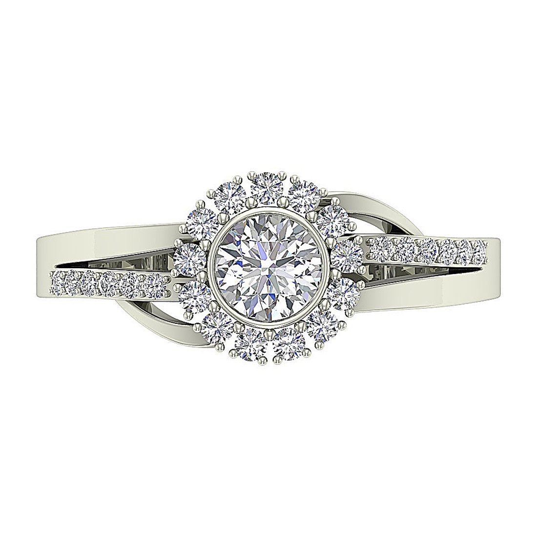 Round Diamond Designer Solitaire Anniversary Ring I1 G 0.80 Ct 14k Solid Gold Prong Bezel Set