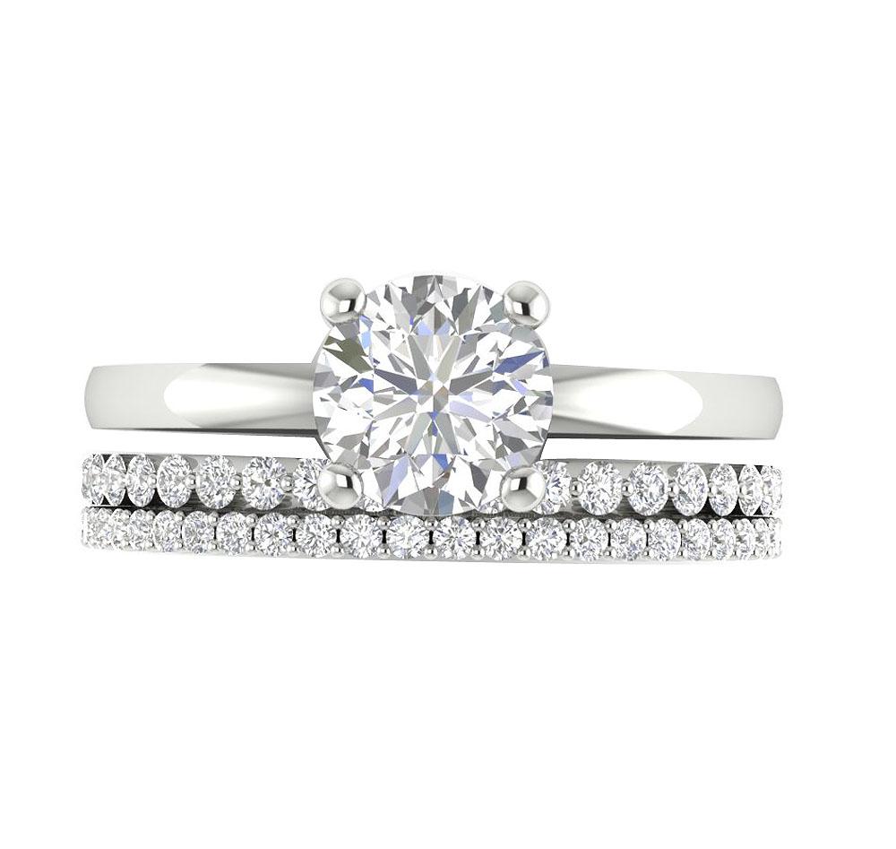 Round Diamond Bridal Anniversary Ring Prong Set I1 G 2.25 Carat 14K Solid Gold 7.90 MM