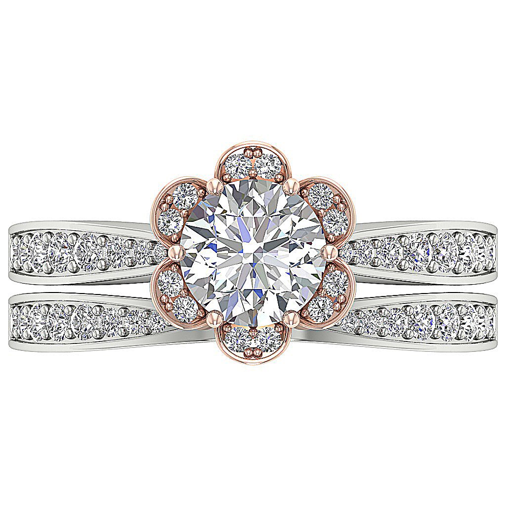Designer Bridal Engagement Ring Set I1 G 1.70 Carat 14K Solid Gold 10.00 MM