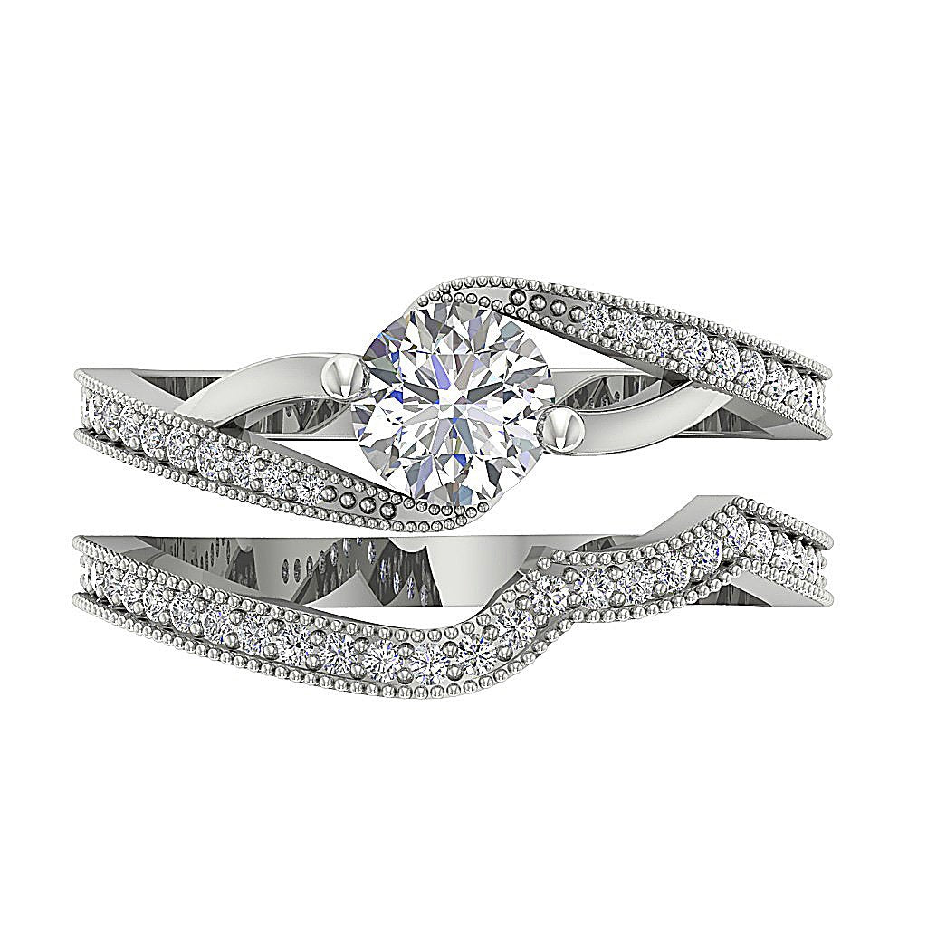 14K Solid Gold Bridal Anniversary Ring Prong Set SI1 G 1.25 Carat Round Diamond 9.20 MM