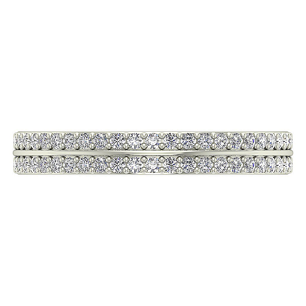 SI1 G 0.90 Ct 14k Yellow Gold Genuine Diamond Eternity Wedding Ring Prong Set 3.30 MM