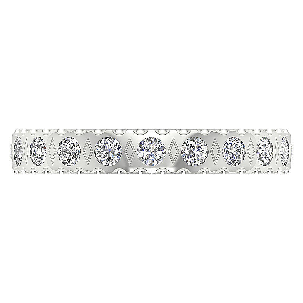 SI1 G 1.10 Ct Genuine Diamond 14k Solid Gold Designer Engagement Eternity Ring