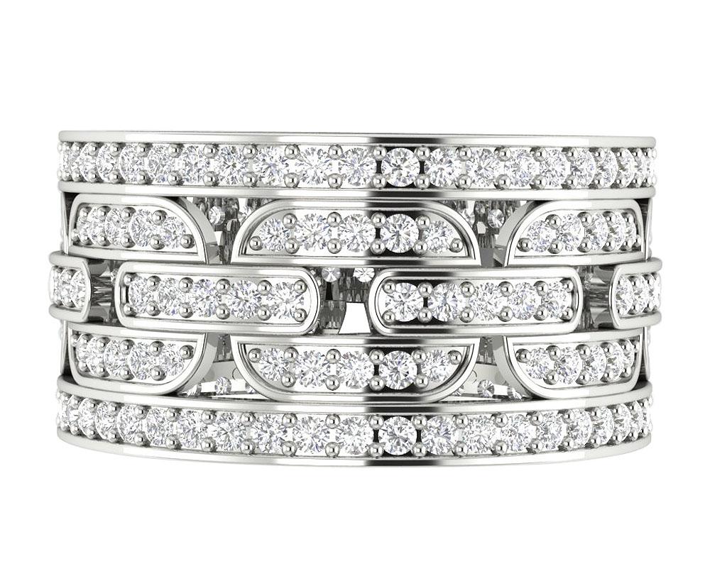 SI1 G 2.10 Ct Round Diamond 14k Solid Gold Designer Engagement Eternity Ring