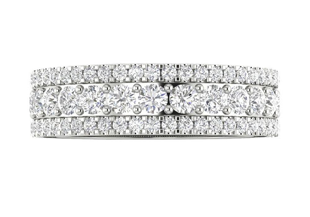 6.70 MM I1 G 4.00 Ct Round Diamond 14k White Yellow Rose Gold Eternity Anniversary Ring