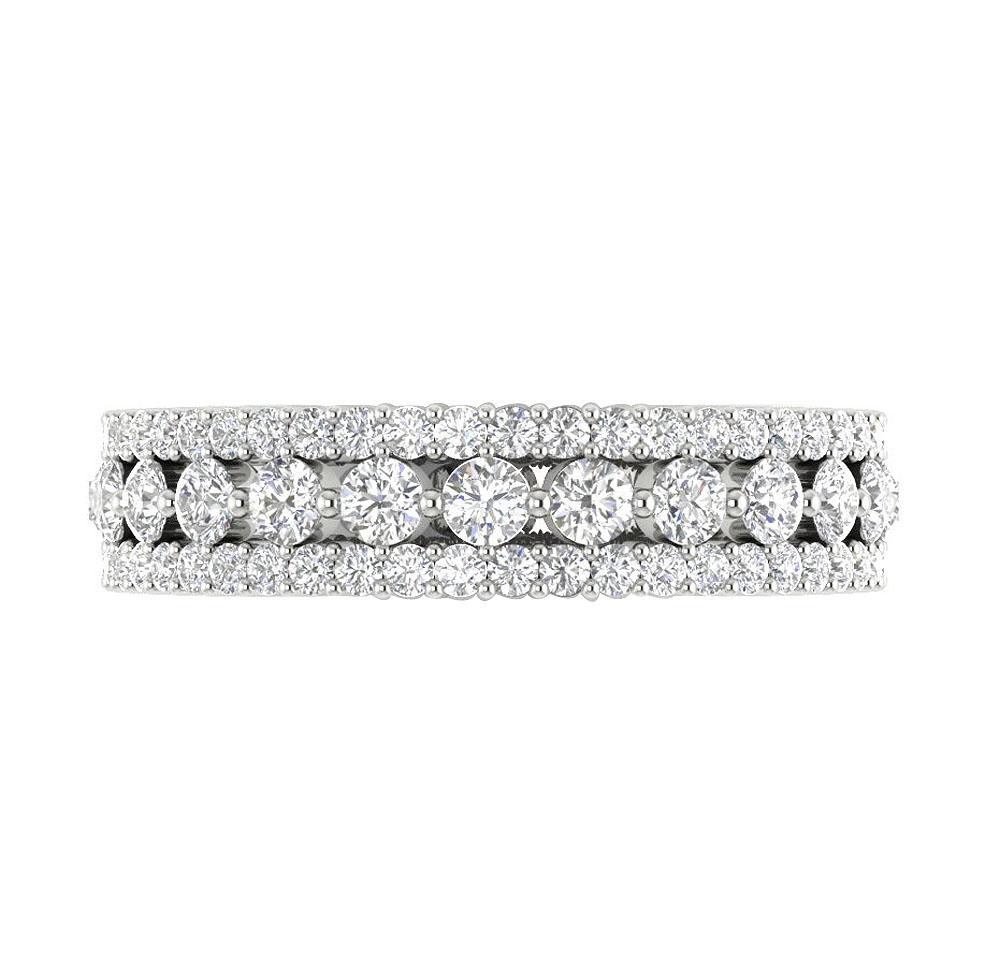 I1 G 2.00 Ct Natural Diamond 14k Solid Gold Designer Anniversary Eternity Ring