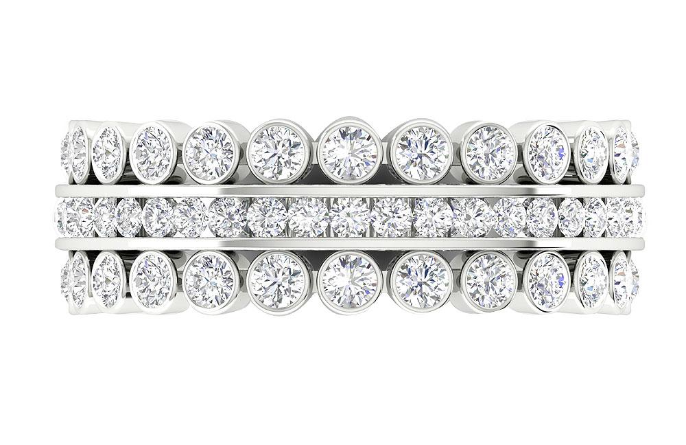 Genuine Diamond 14k Yellow Gold I1 G 2.00 Ct Eternity Wedding Ring Channel Bezel Set