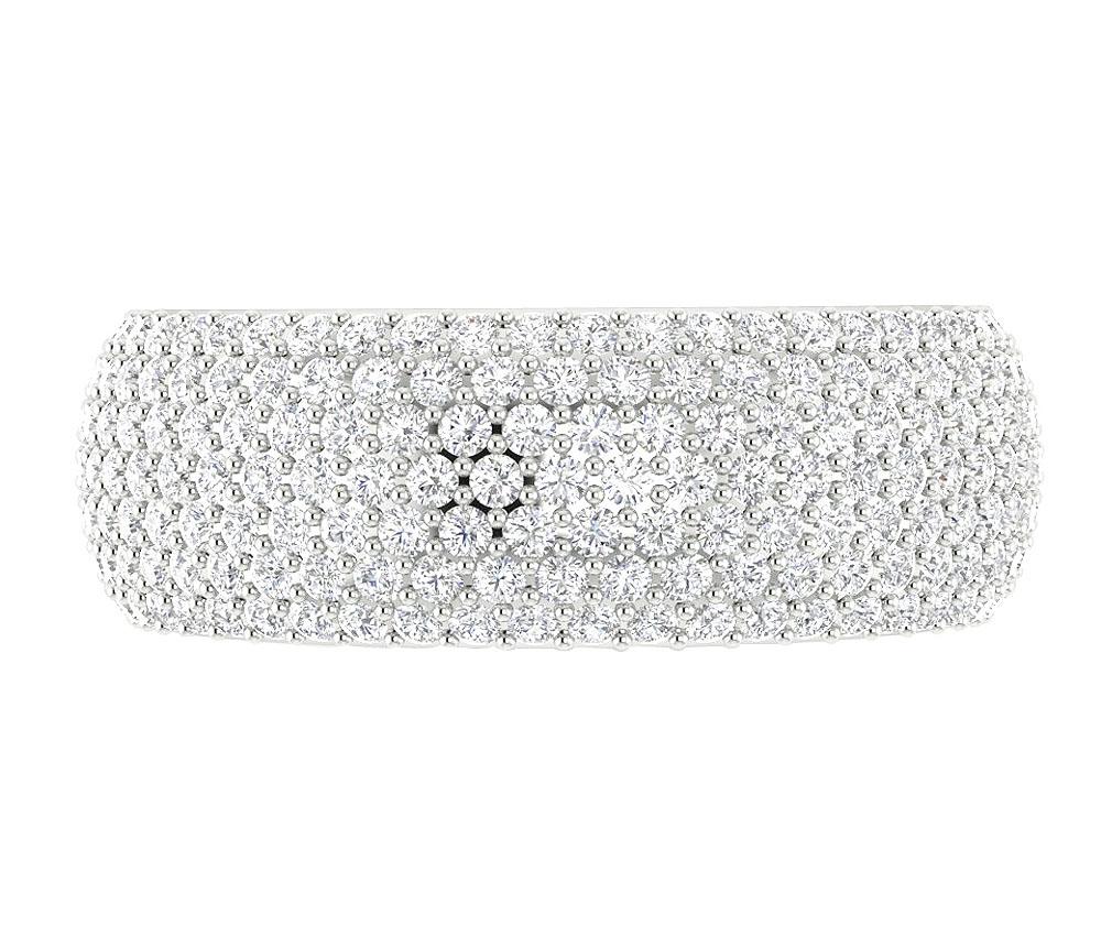 Seven Row Eternity Engagement Ring I1 G 4.25 Ct Natural Diamond 14k Solid Gold Prong Set