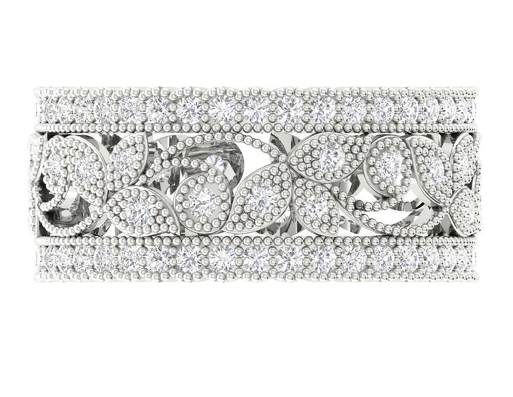 I1 G 1.75 Ct Round Diamond 14k Yellow Gold Eternity Anniversary Ring Prong Set 9.55 MM