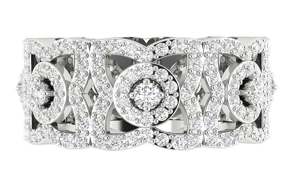 SI1 G 2.50 Ct Genuine Diamond 14k Solid Gold Designer Wedding Eternity Ring