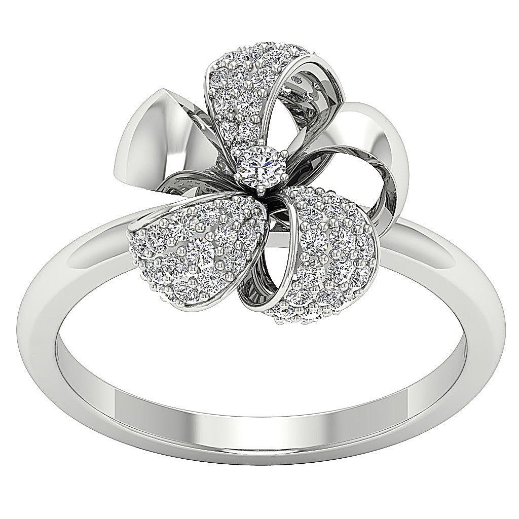 14K Rose Gold Designer Anniversary Ring Round Diamond SI1 G 0.60 Ct Prong Set 13.50 MM