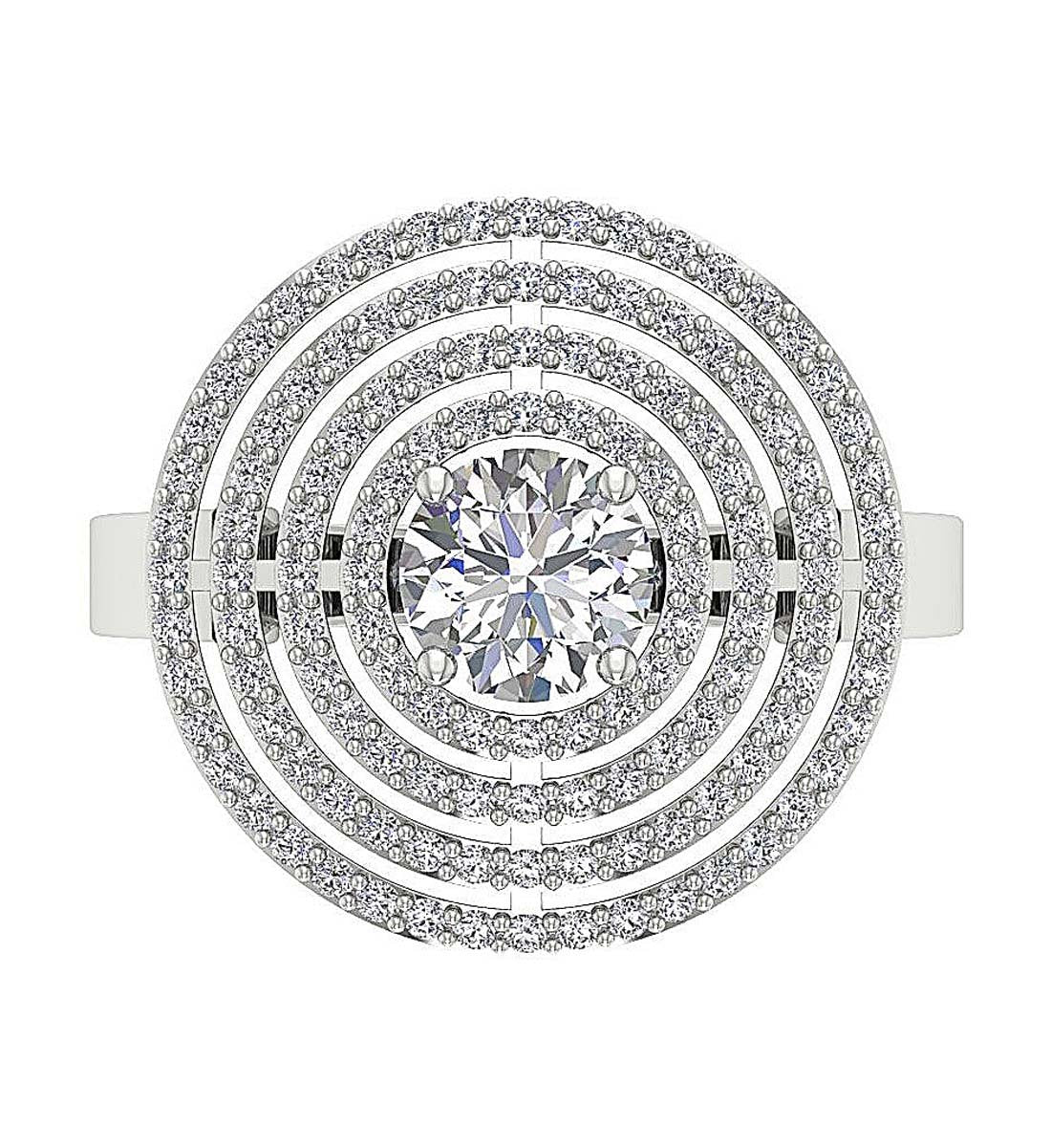 Natural Diamond Designer Right Hand Engagement Ring I1 G 2.10 Ct 14k White Yellow Rose Gold