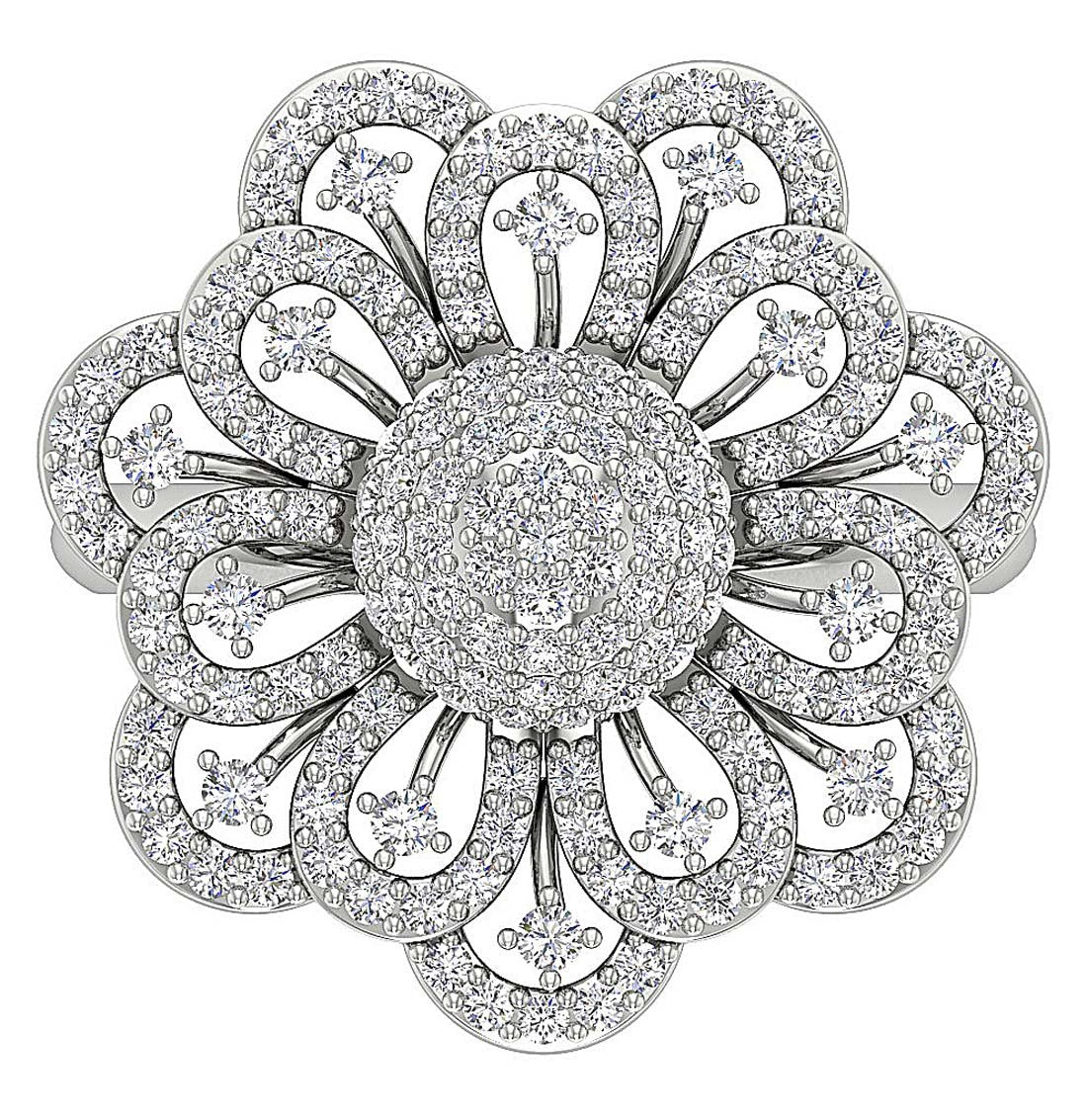 I1 G 1.50 Ct 14k Yellow Gold Genuine Diamond Designer Right Hand Wedding Ring Prong Set