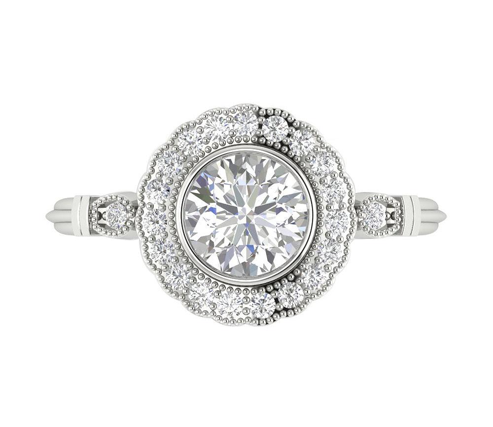 I1 G 1.35 Ct Natural Diamond 14k Solid Gold Solitaire Designer Wedding Ring