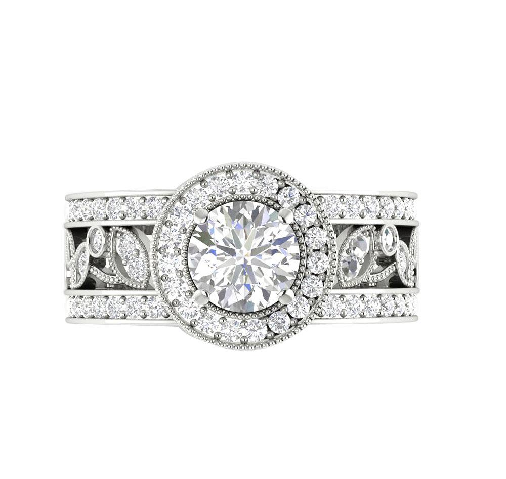 Genuine Diamond Designer Solitaire Wedding Ring I1 G 2.50 Ct 14k Solid Gold Prong Bezel Set