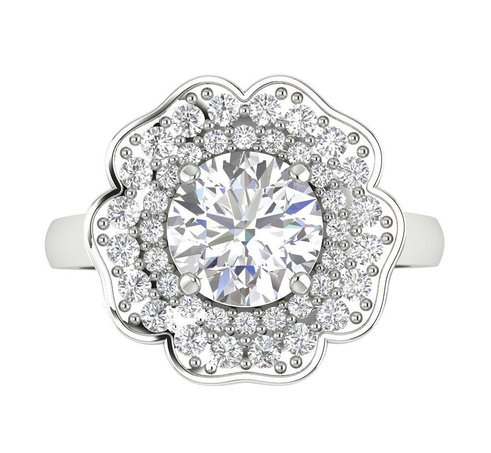 I1 G 2.10 Ct Genuine Diamond 14k Solid Gold Solitaire Designer Wedding Ring