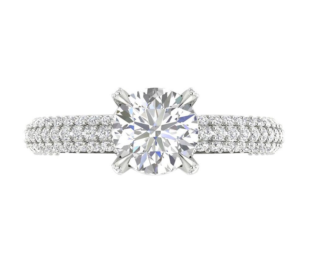 Round Diamond 14k Solid Gold Solitaire Designer Engagement Ring I1 G 2.00 Ct