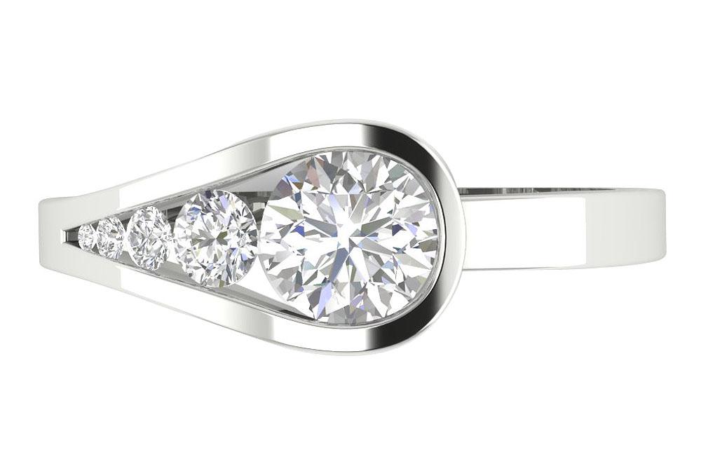 Genuine Diamond I1 G 0.85 Ct Solitaire Designer Engagement Ring 14k Solid Gold