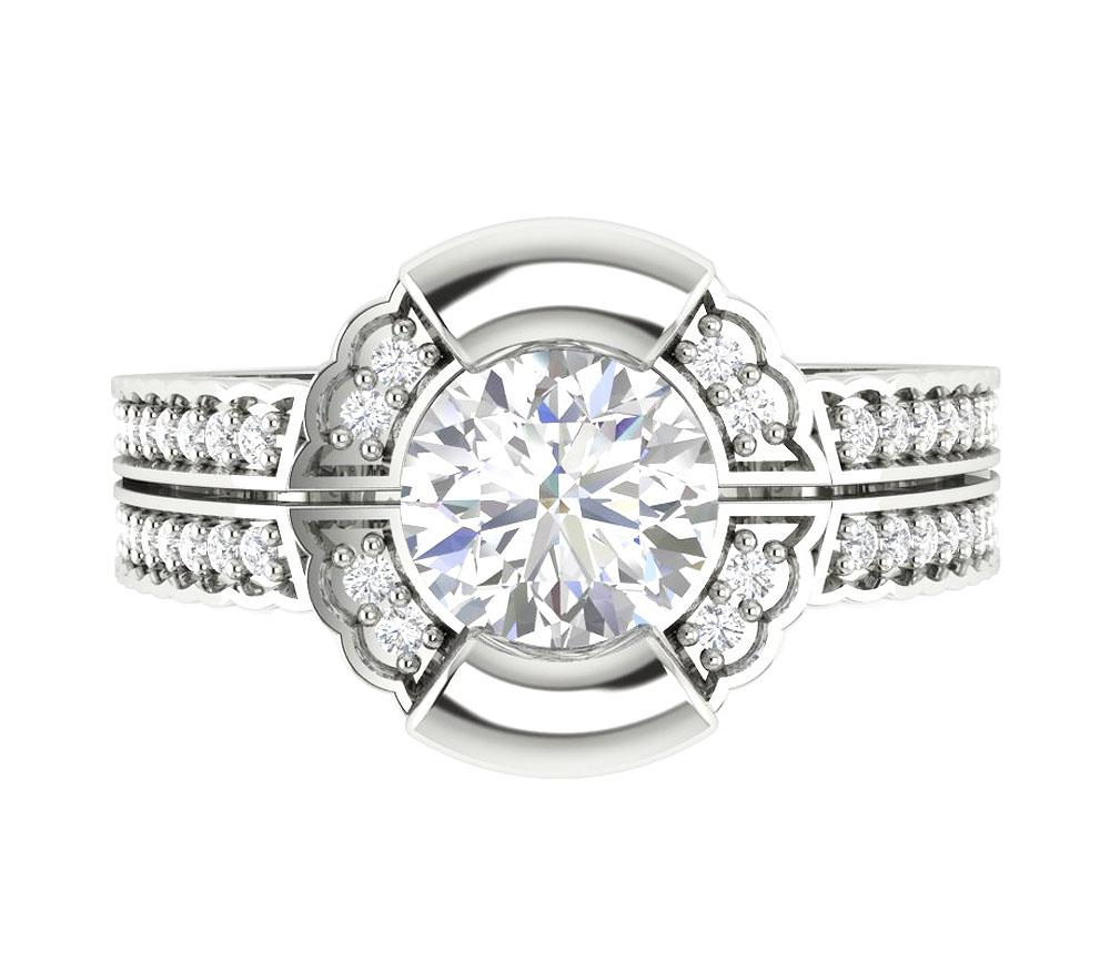 14k Rose Gold Solitaire Anniversary Ring Round Diamond I1 G 1.05 Ct Prong Bar Set 10.60 MM