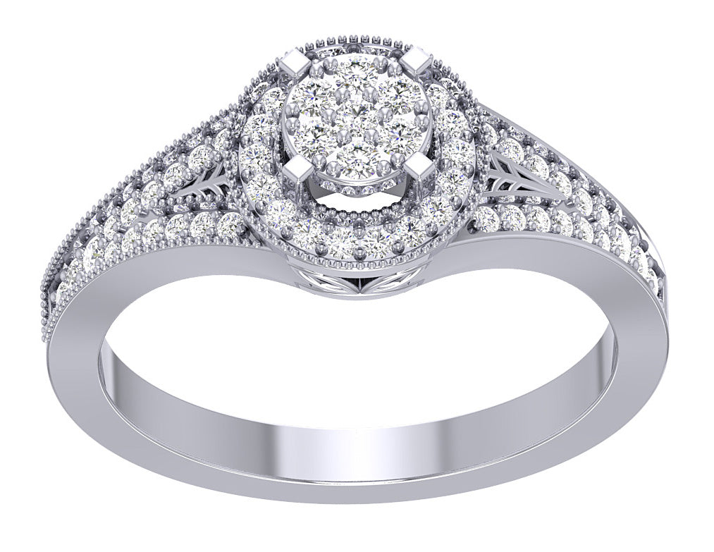 Natural Round Diamond Solitaire Engagement Ring I1 G 0.60 Carat 14K White Yellow Rose Gold