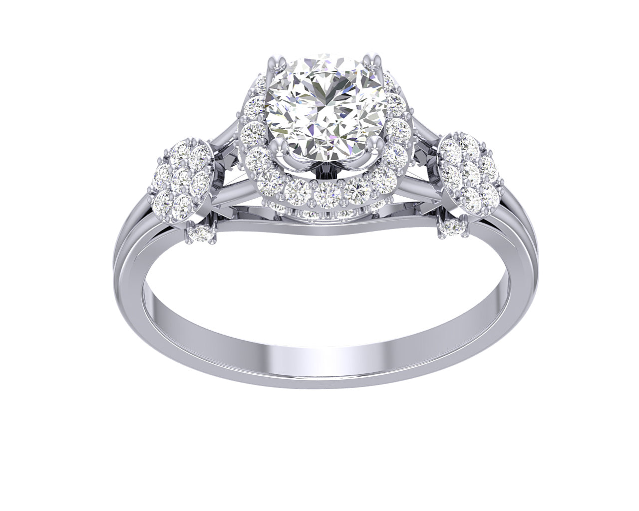 SI1 G 1.10 Carat Natural Diamond 14K White Yellow Rose Gold Designer Solitaire Cushion Halo Engagement Ring