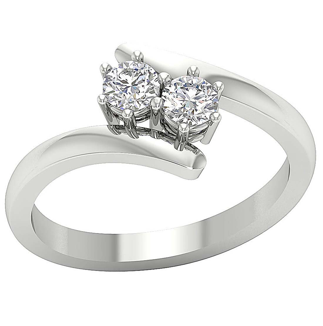 14k White Yellow Rose Gold Forever Us Two Stone Solitaire Engagement Ring SI1 G 0.60 Ct Natural Diamond