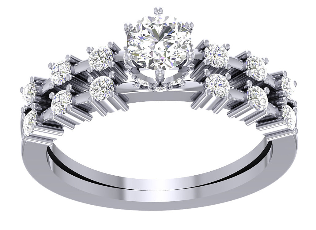 6 Prong Solitaire Engagement Ring I1 G 1.00 Carat Round Cut Diamond 14K Rose Gold Prong Set