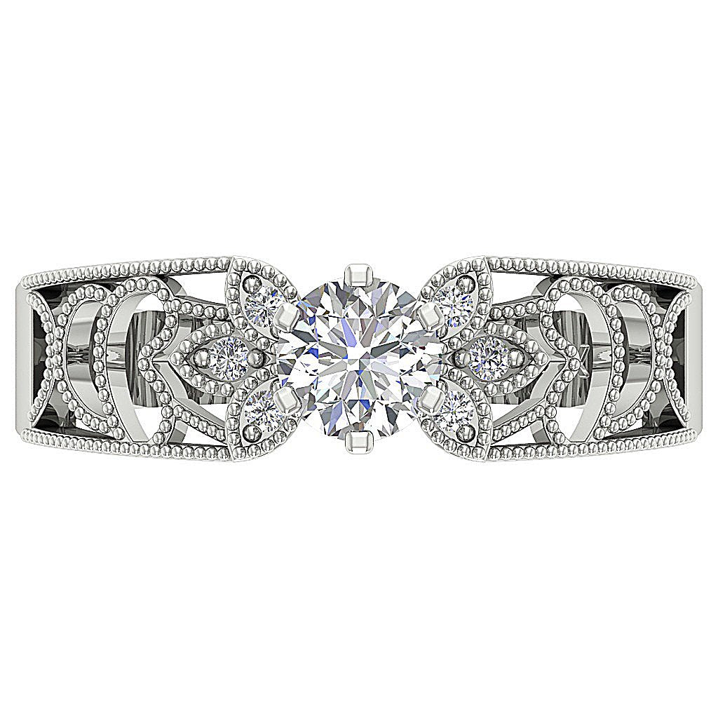 Prong Set Solitaire Wedding Ring Genuine Diamond SI1 G 0.50 Ct 14k Solid Gold 5.40 MM